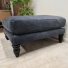 Isla Medium Square Footstool In Armour Smart Velvet 4