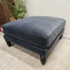 Isla Medium Square Footstool In Armour Smart Velvet 5