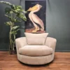 Barker and stonehouse Floyd swivel chair in Truffle 1