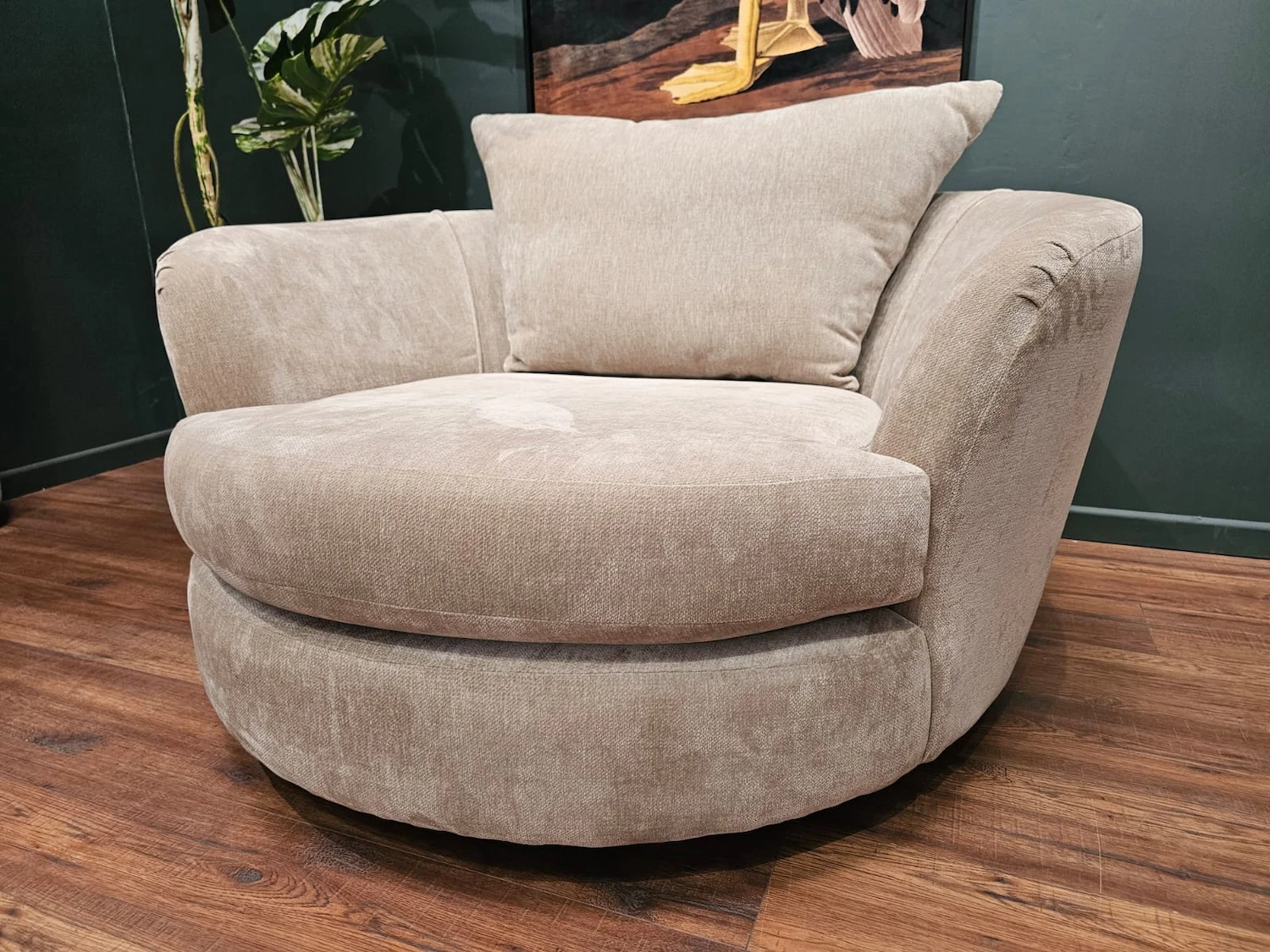 Barker and stonehouse Floyd swivel chair in Truffle 3
