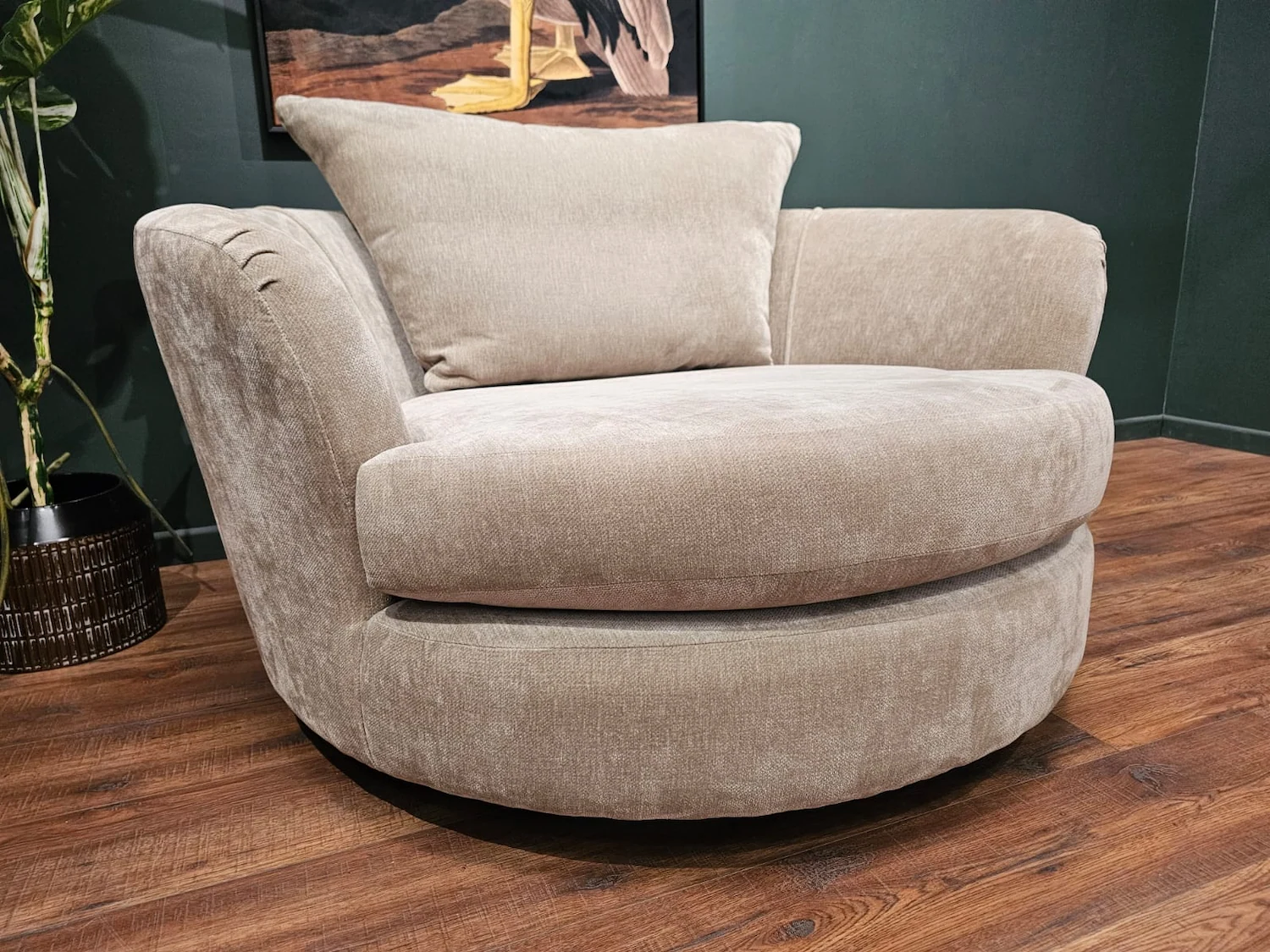Barker and stonehouse Floyd swivel chair in Truffle 4