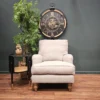Bluebell small armchair in taupe Brushed linen cotton 1
