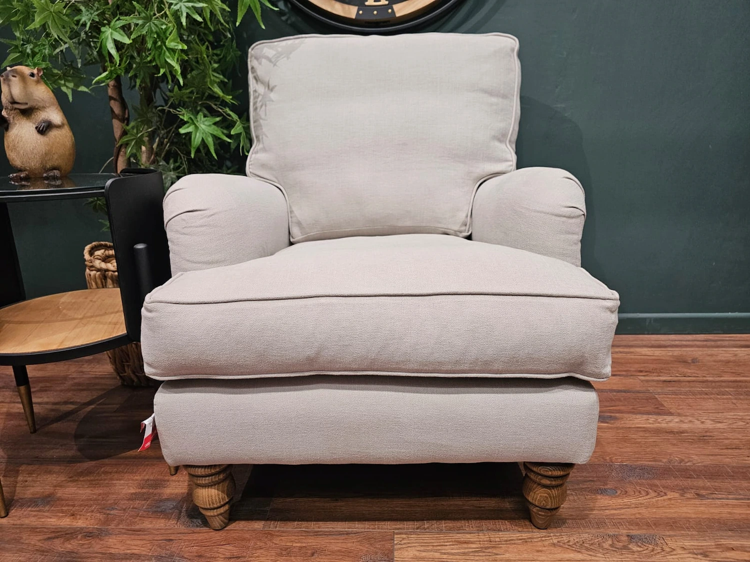 Bluebell small armchair in taupe Brushed linen cotton 2