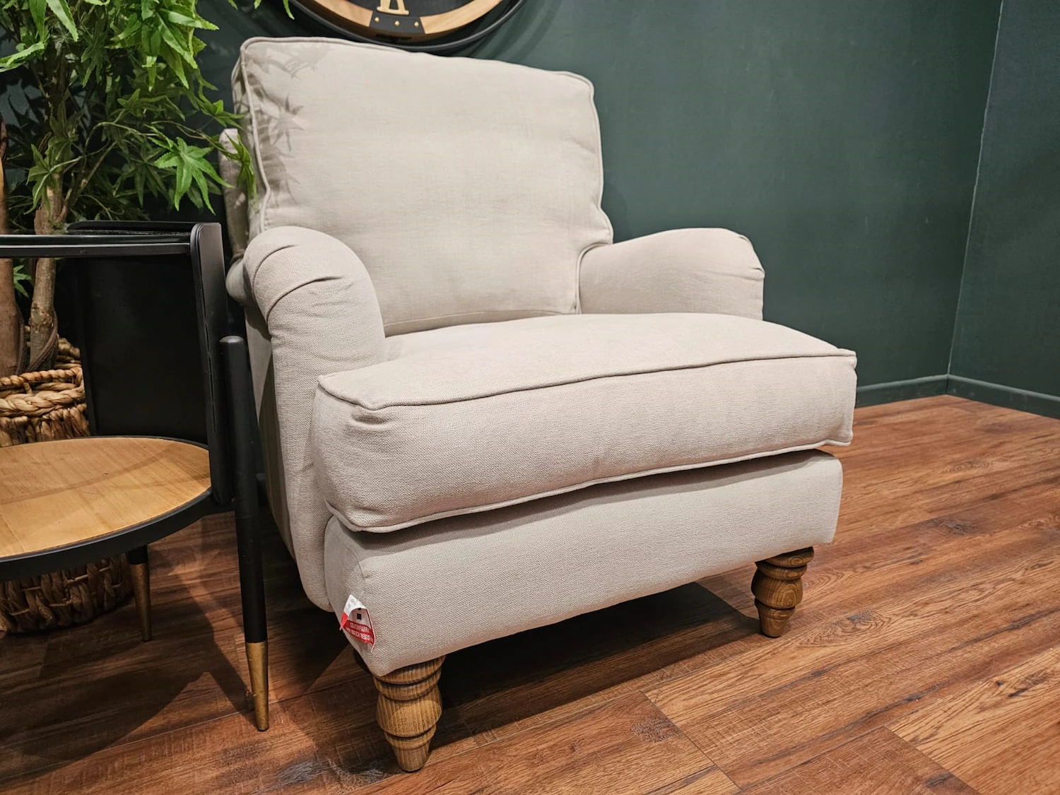 Bluebell small armchair in taupe Brushed linen cotton 3