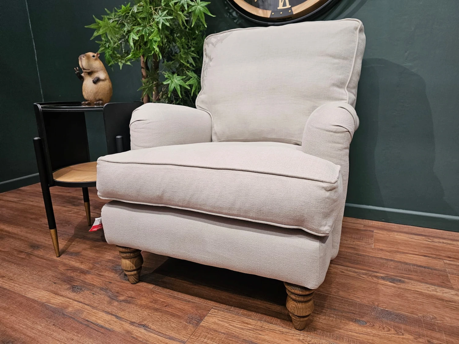 Bluebell small armchair in taupe Brushed linen cotton 4