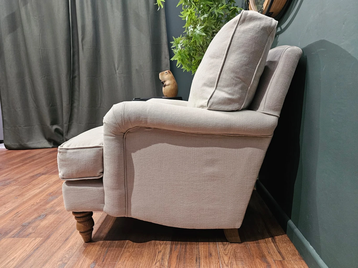 Bluebell small armchair in taupe Brushed linen cotton 5