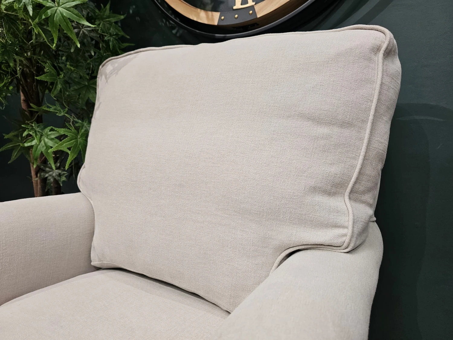 Bluebell small armchair in taupe Brushed linen cotton 6