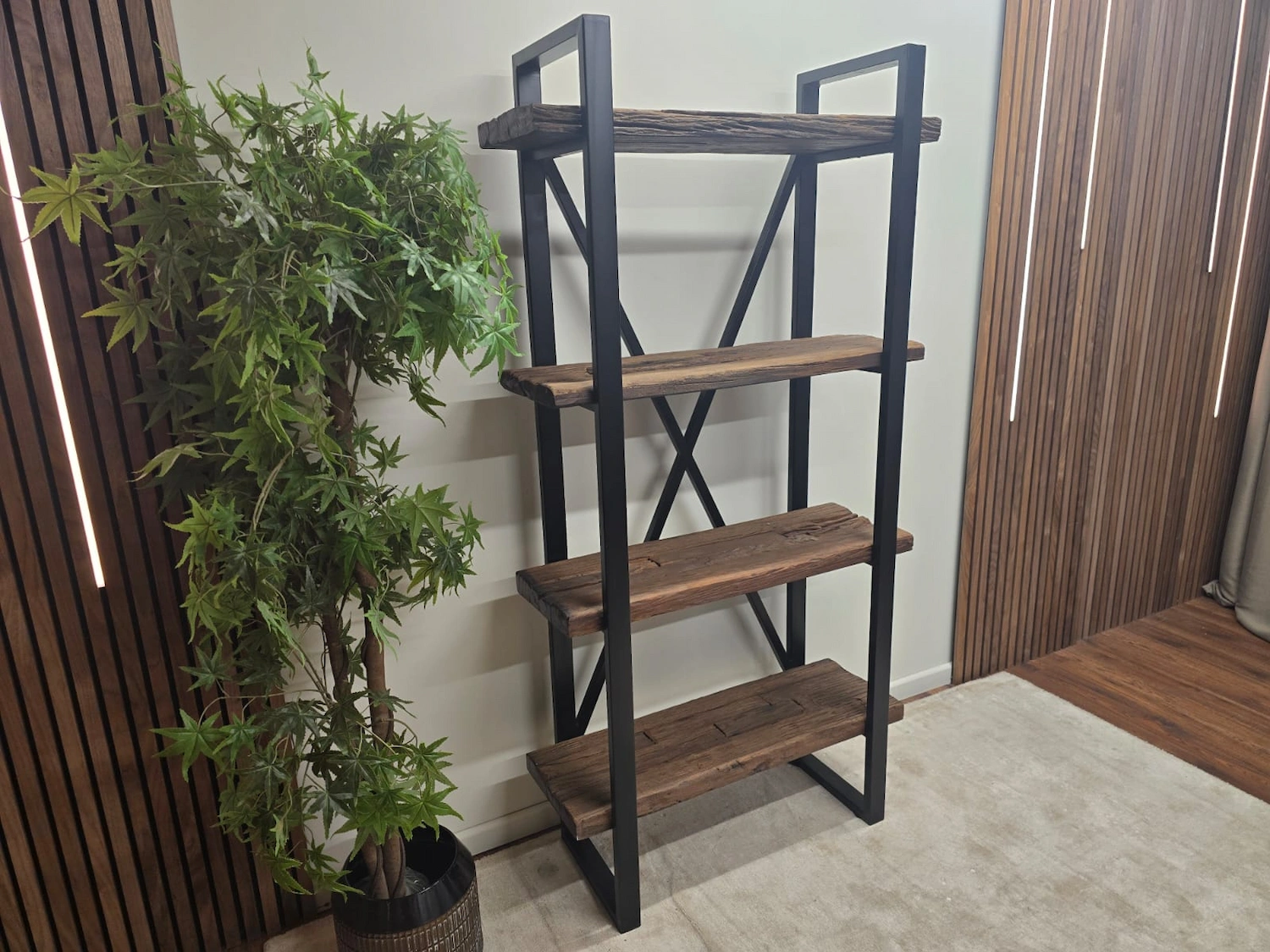 Furniture Village Noir railway Sleeper Shelving 2