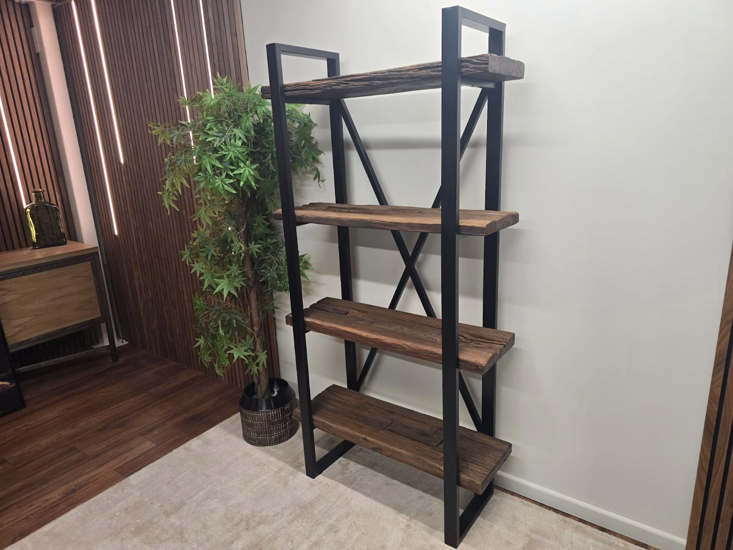 Furniture Village Noir railway Sleeper Shelving 3