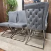 Grey velvet chairs dfs 1