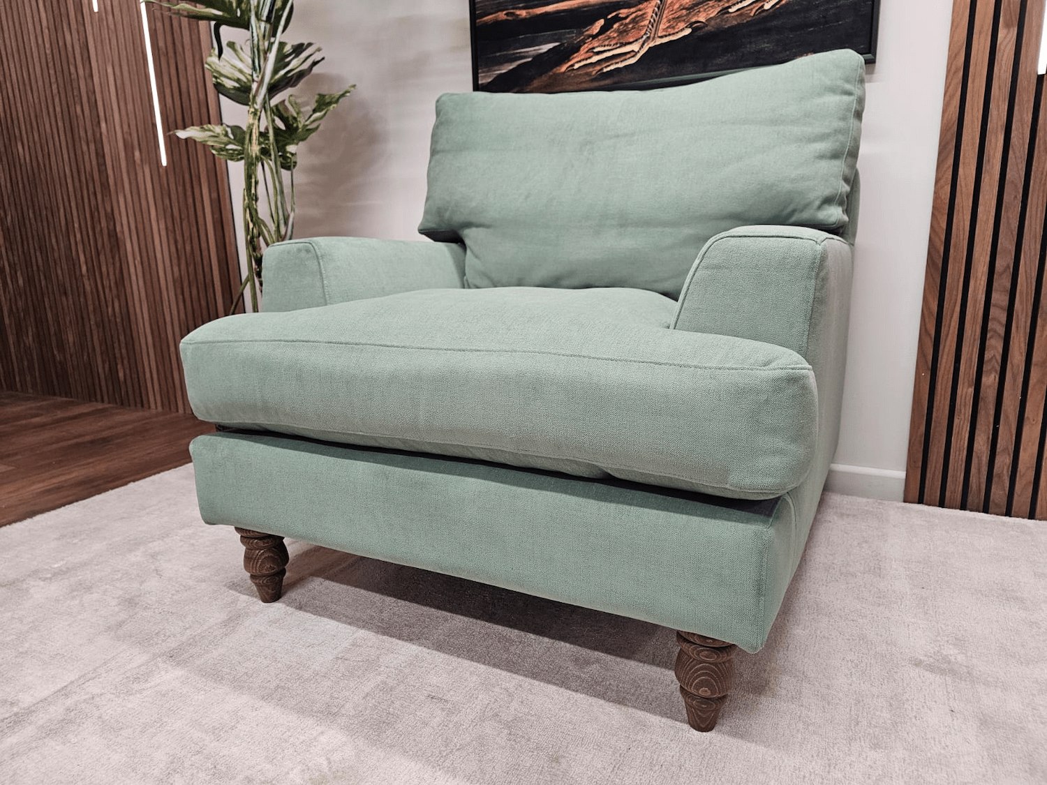 Isla armchair in lilypad aquaclean Clever Canvas 2