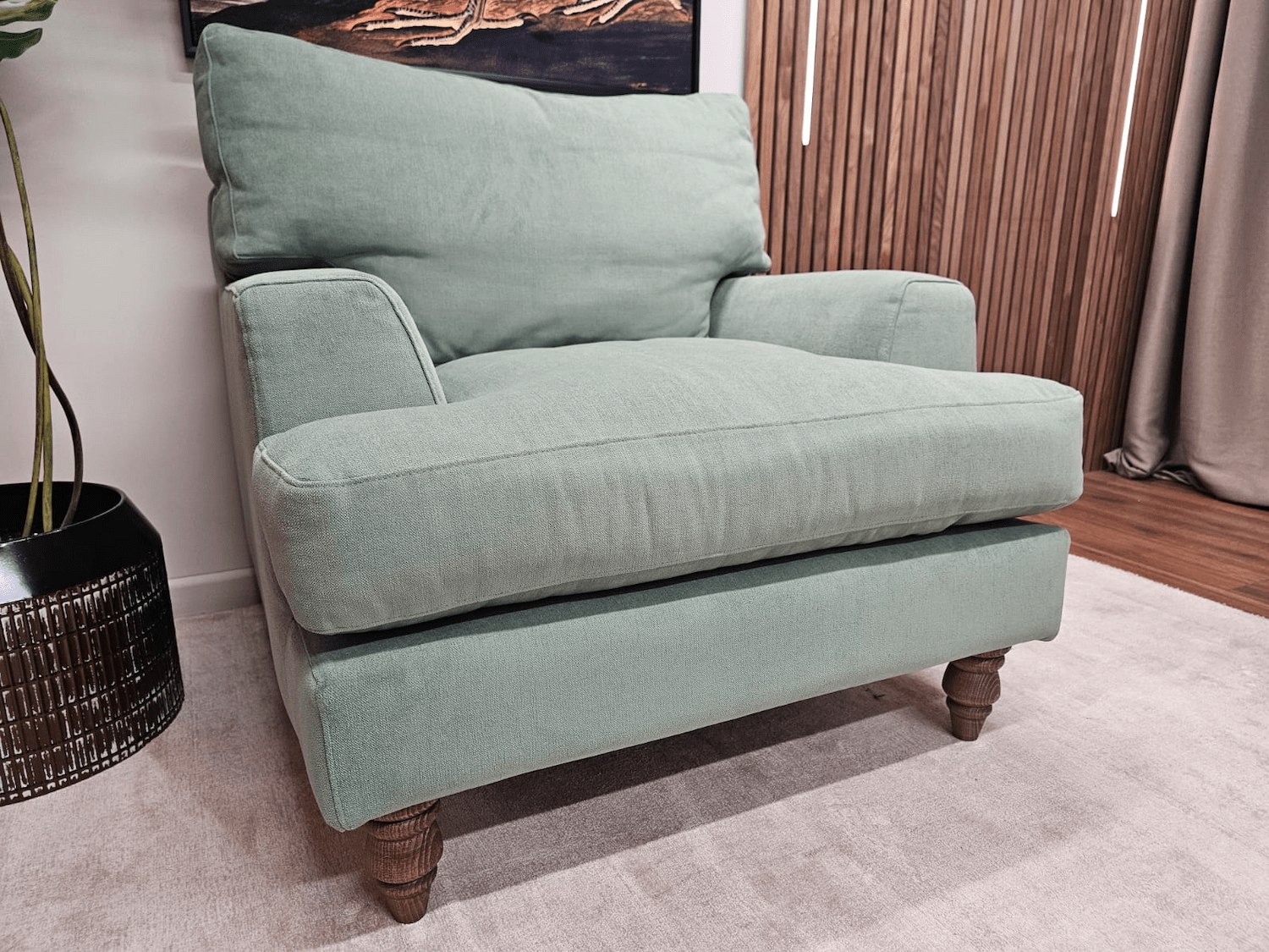 Isla armchair in lilypad aquaclean Clever Canvas 3