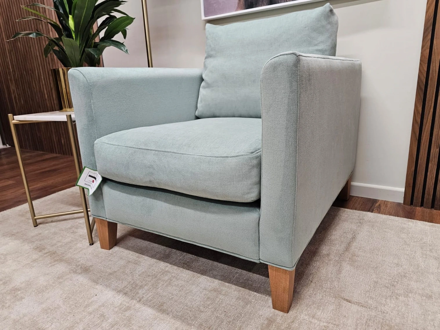 Izzy armchair in seafoam 2