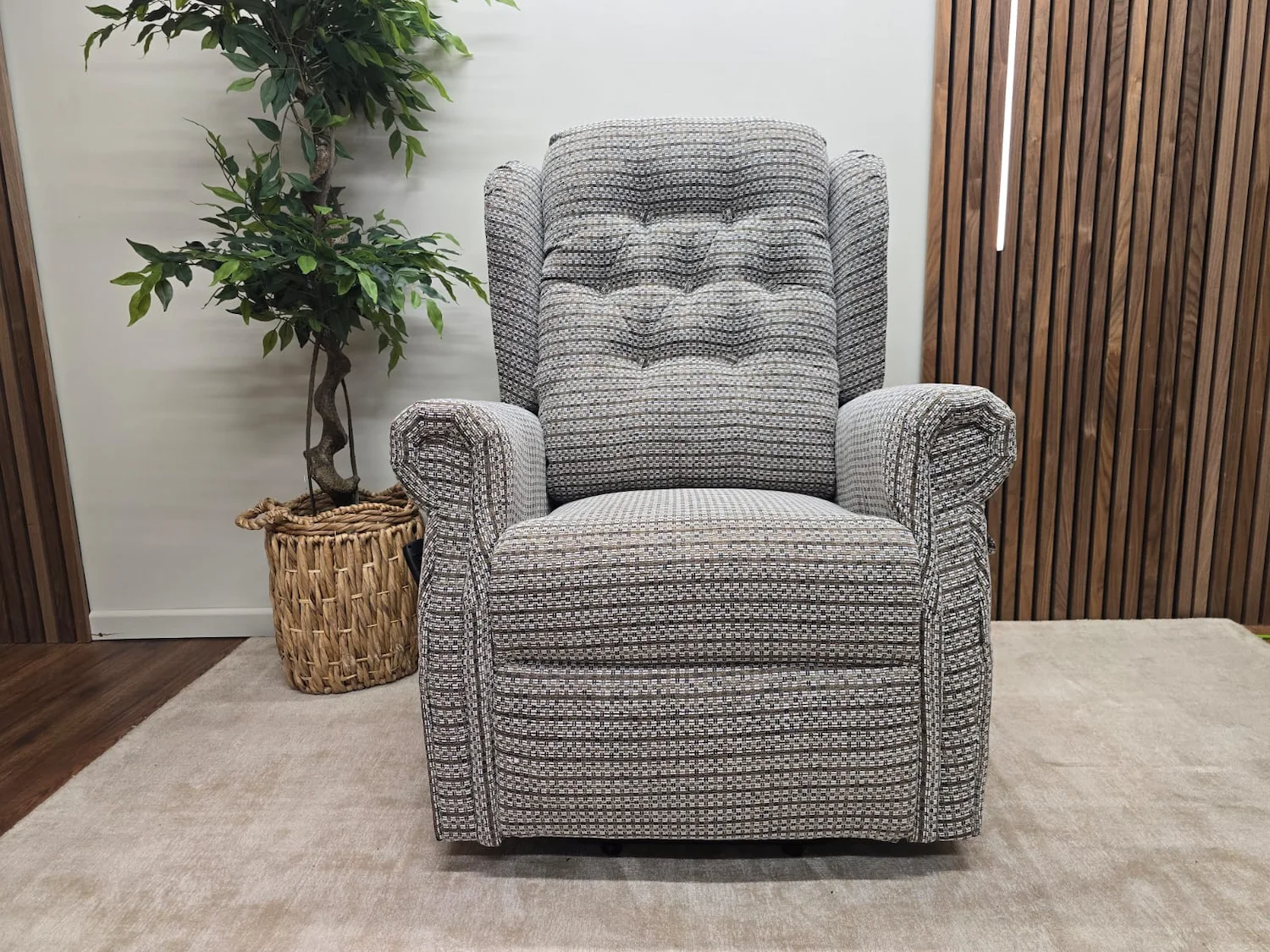 Sienna rise and Recline electric armchair in Mink 2