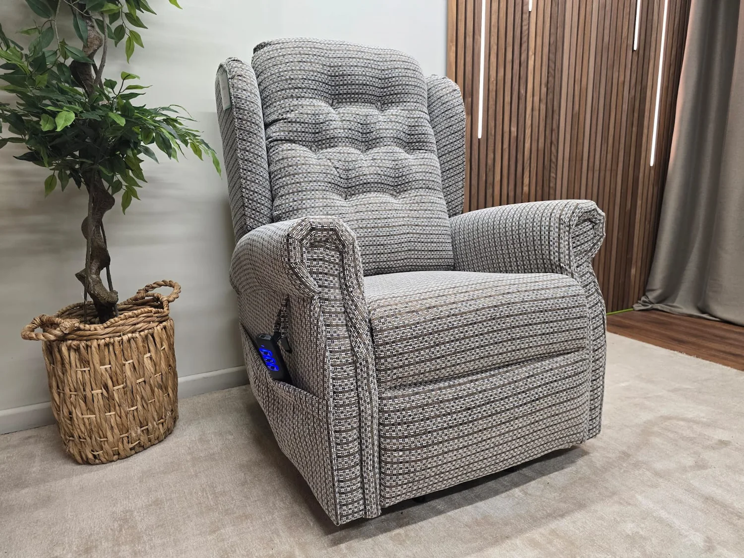 Sienna rise and Recline electric armchair in Mink 3