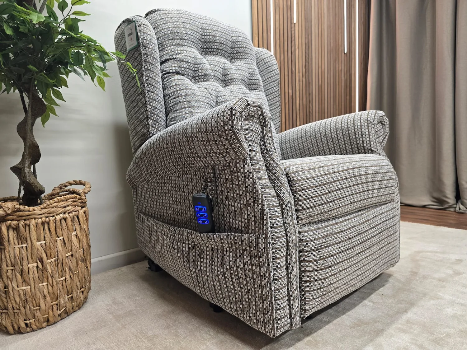 Sienna rise and Recline electric armchair in Mink 4