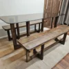 Glass Top Table with 2x Benches 2