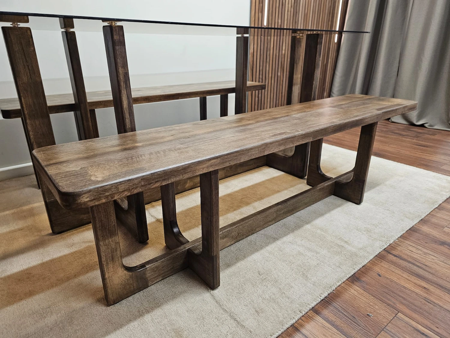Glass Top Table with 2x Benches 4