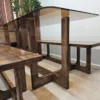 Glass Top Table with 2x Benches 5