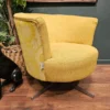 Orla Kiely lily swivel chair in yellow monogram 1