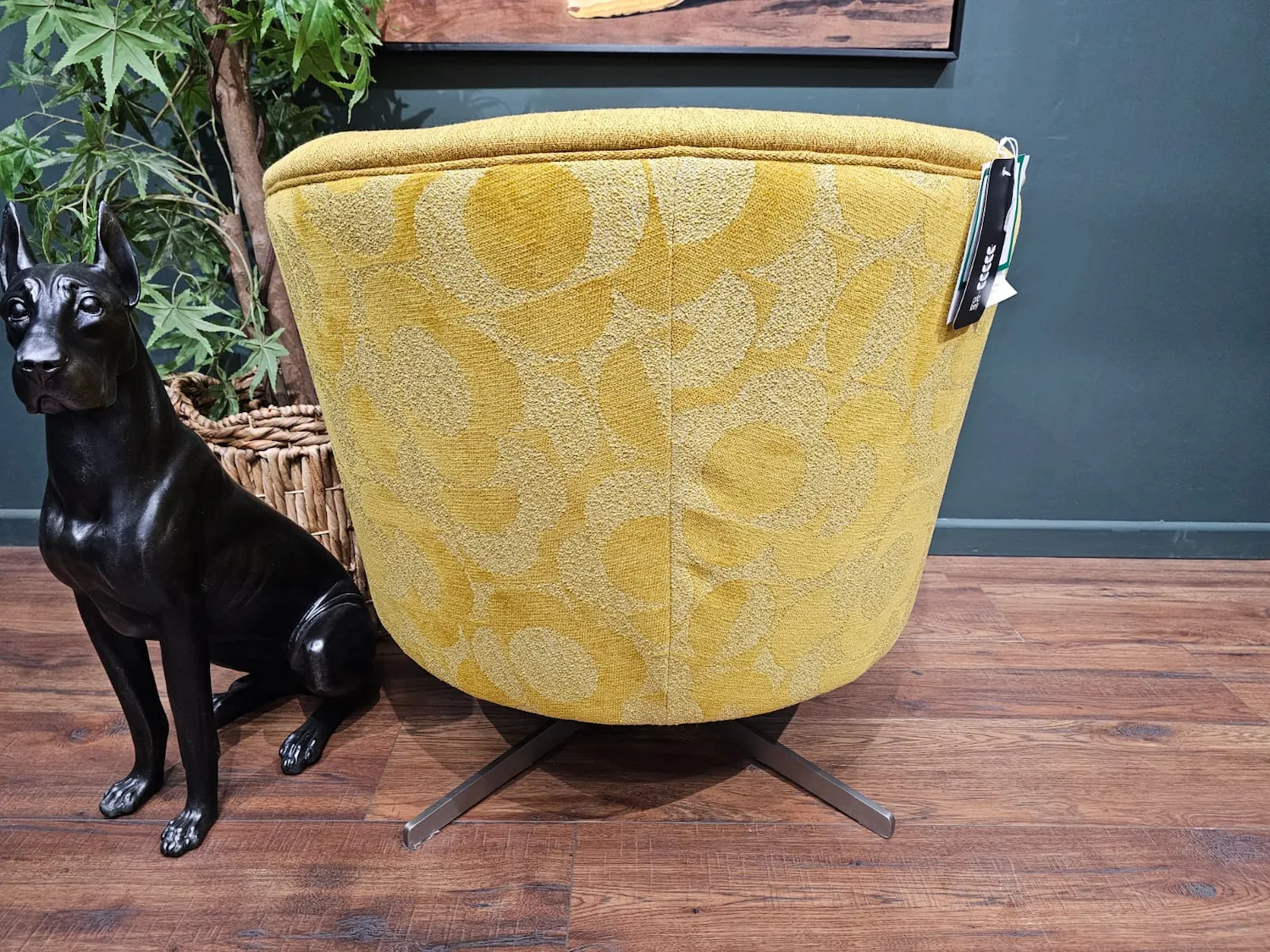 Orla Kiely lily swivel chair in yellow monogram 10