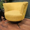 Orla Kiely lily swivel chair in yellow monogram 2