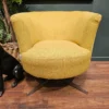 Orla Kiely lily swivel chair in yellow monogram 3