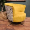 Orla Kiely lily swivel chair in yellowmini spot 1