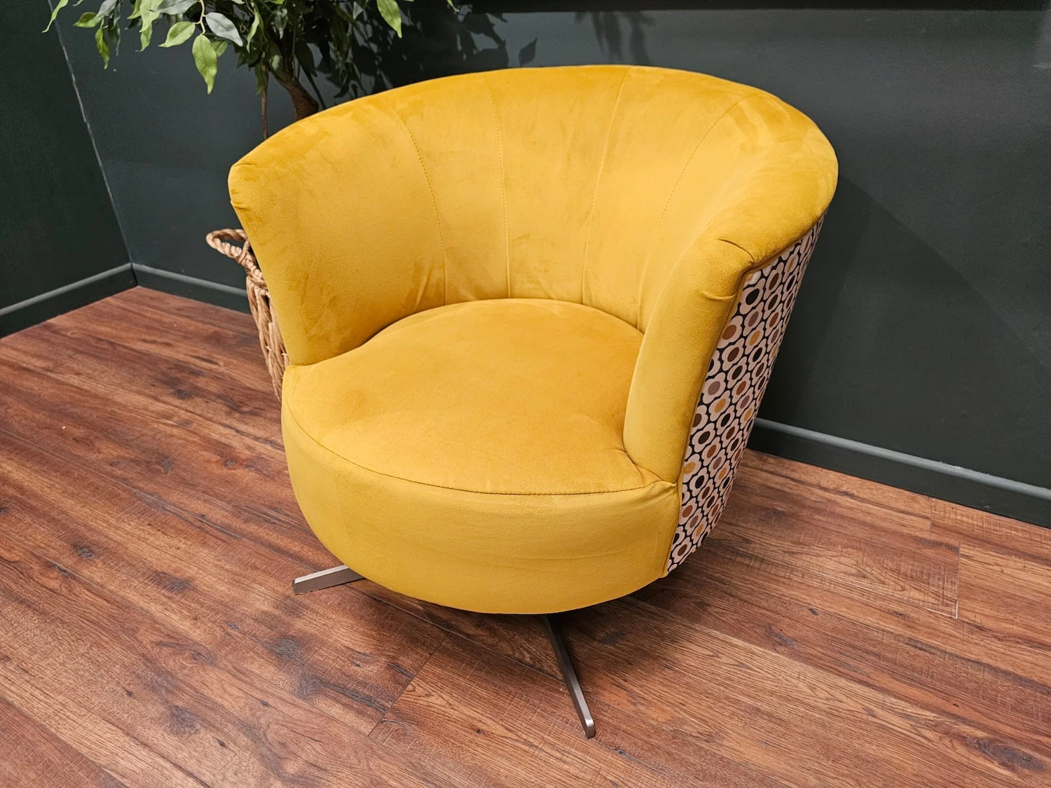 Orla Kiely lily swivel chair in yellowmini spot 5