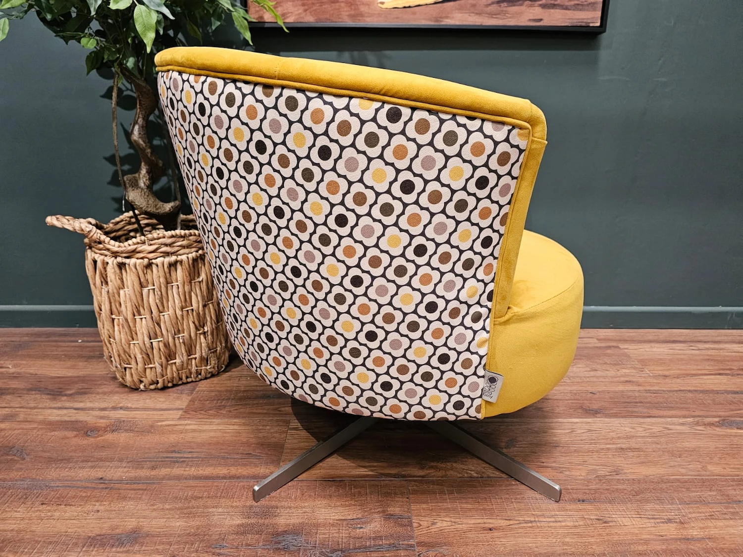 Orla Kiely lily swivel chair in yellowmini spot 7