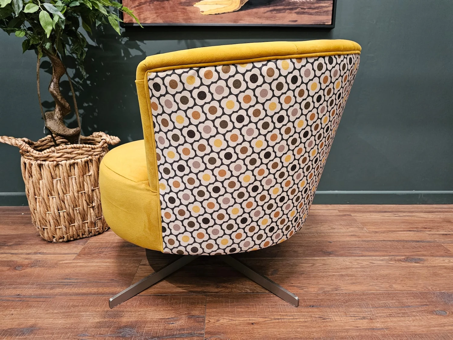 Orla Kiely lily swivel chair in yellowmini spot 8