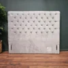 DFS Asti King Size Buttoned Headboard In Silver