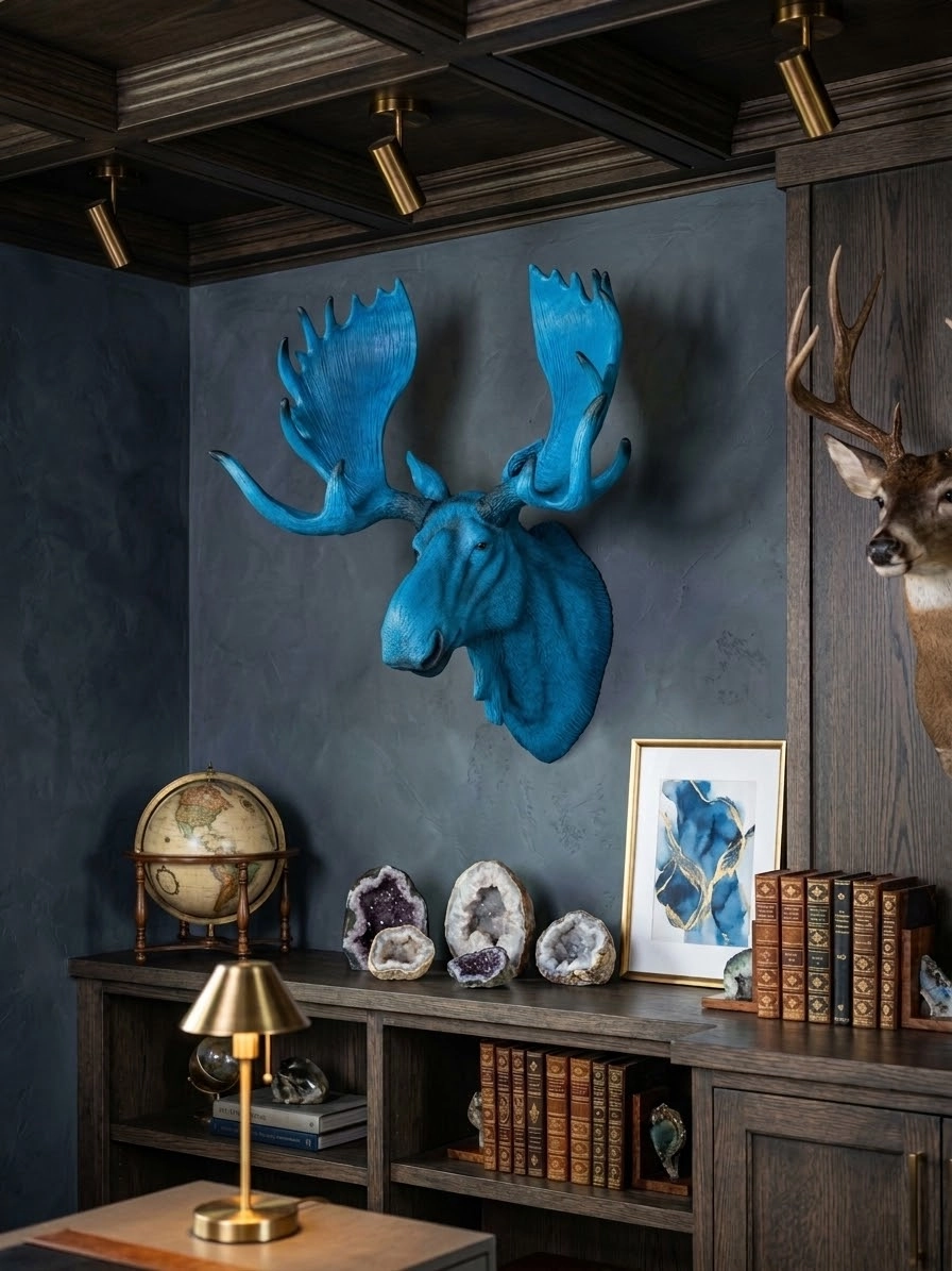 Electric Blue Moose Wall Head