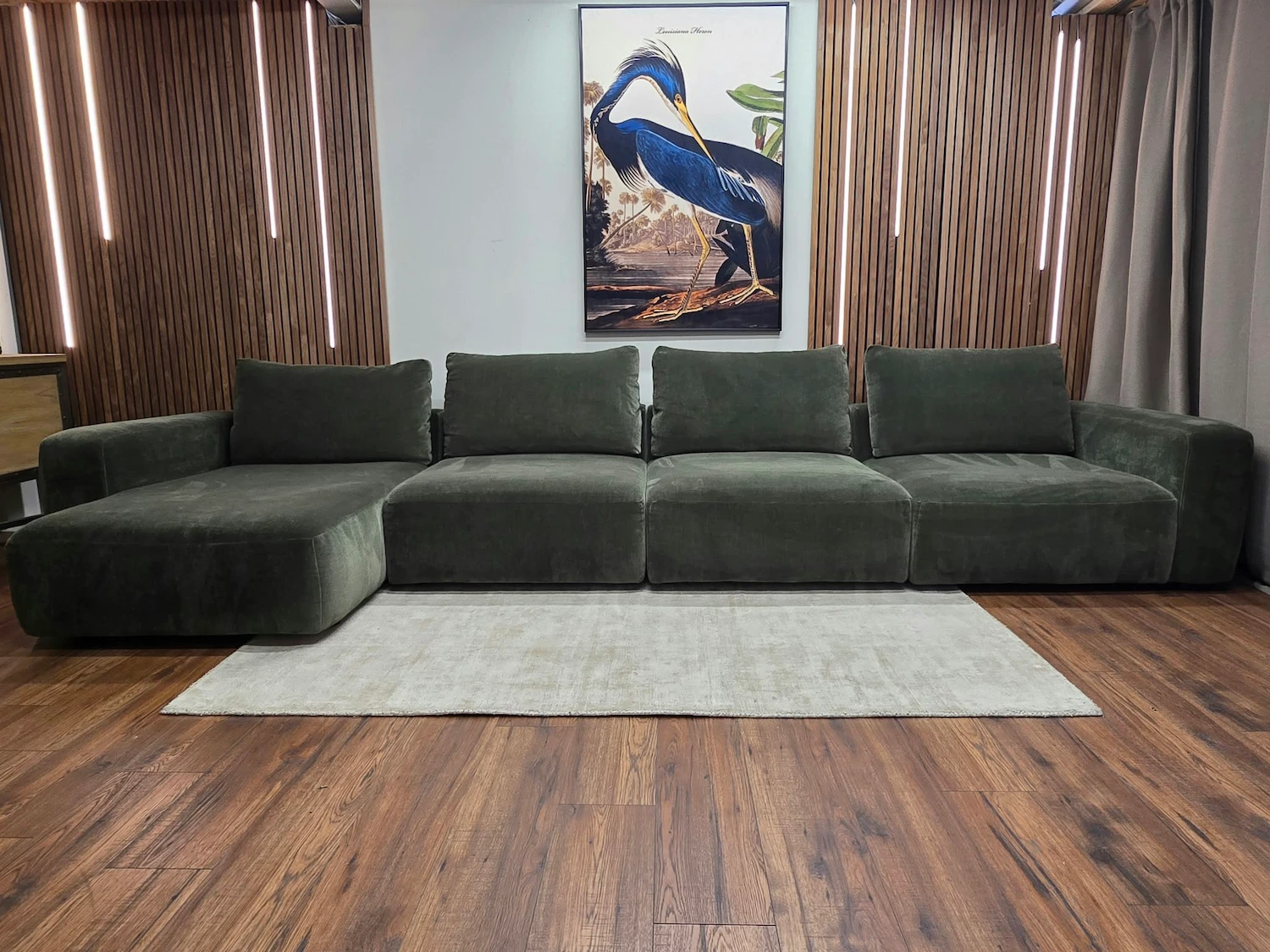 Grand Designs Mova LHF Chaise Sofa In Green