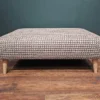 Hatton Bench Footstool In Brown Cross Weave