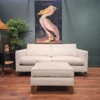Izzy 2.5 seater and footstool in chantlly aquaclean