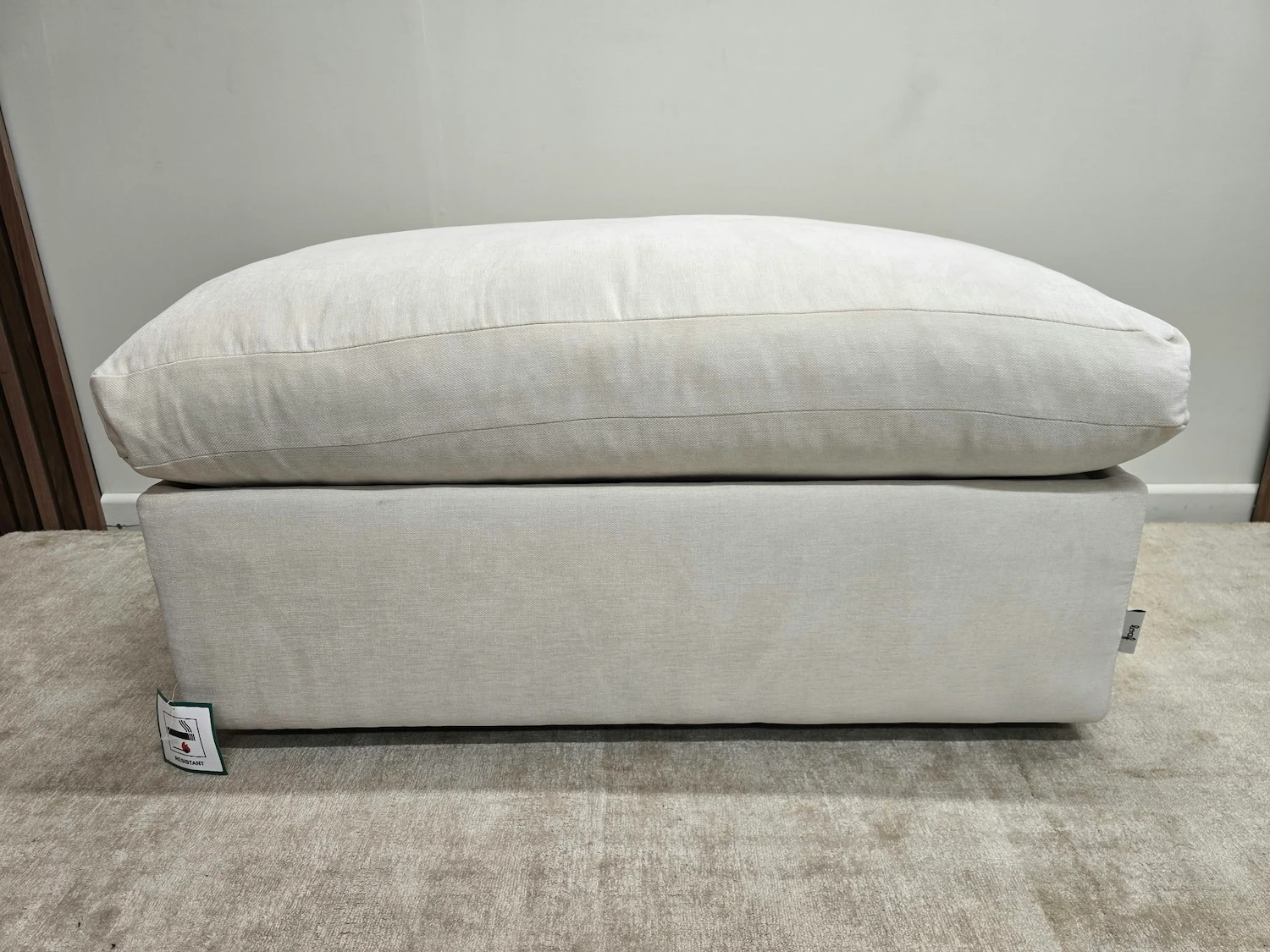 Loaf footstool in whipped cream chenille