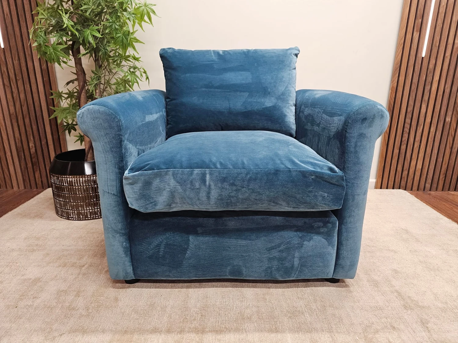 Loaf Queenie Armchair In Teal Clever Velvet