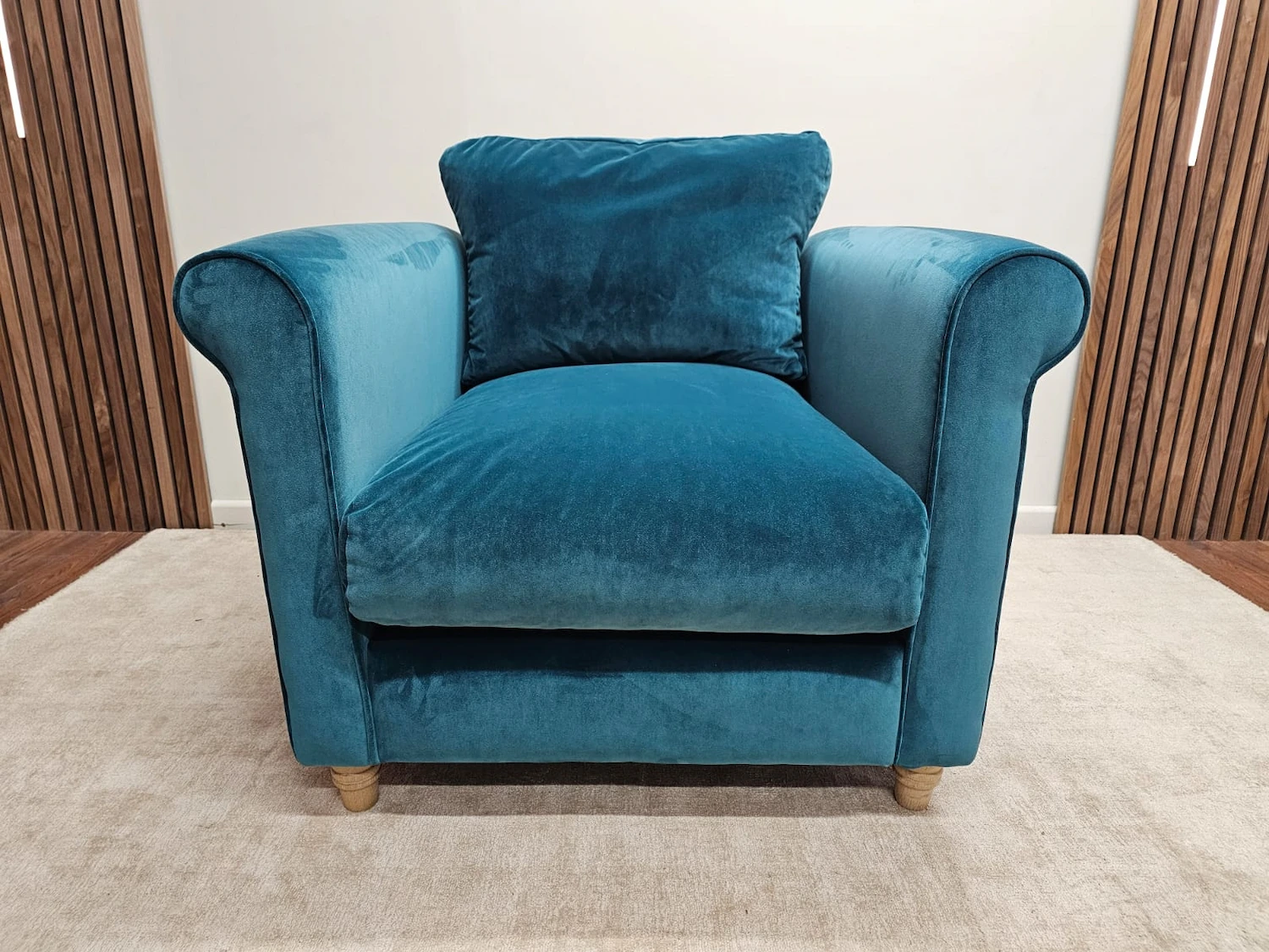 Loaf Weekender Armchair In Teal Clever Velvet