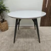 Logan round dining table in grey gloss