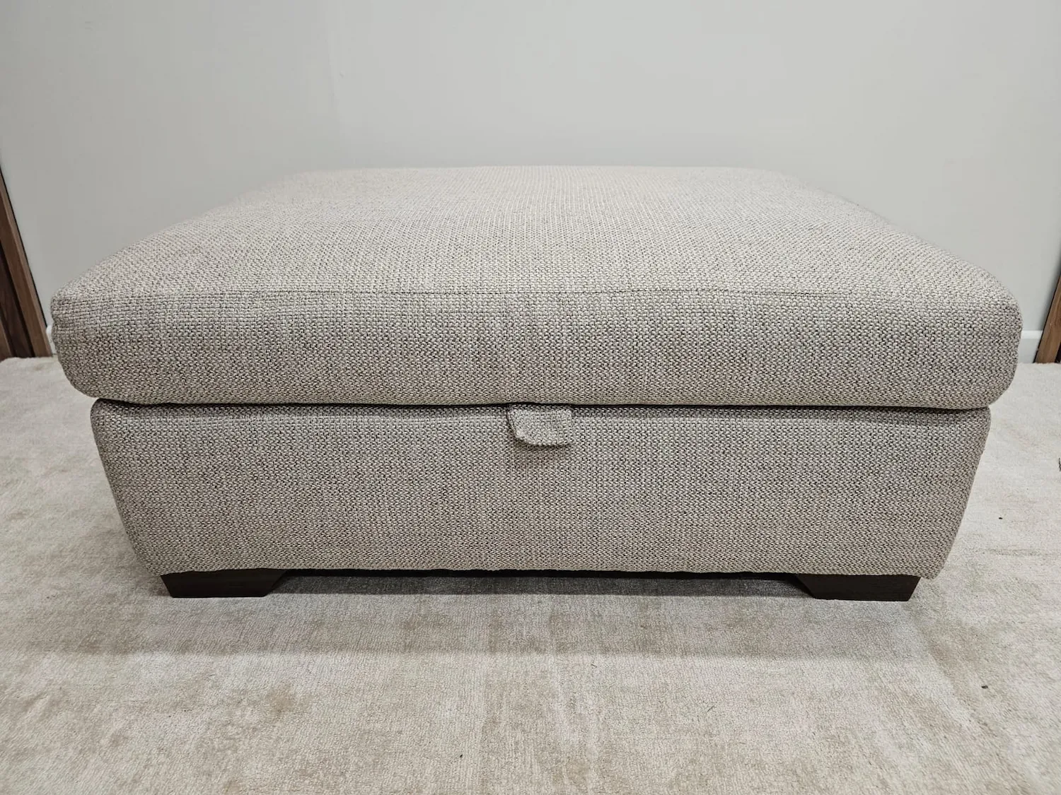 Mallow large storage footstool in taupe weave