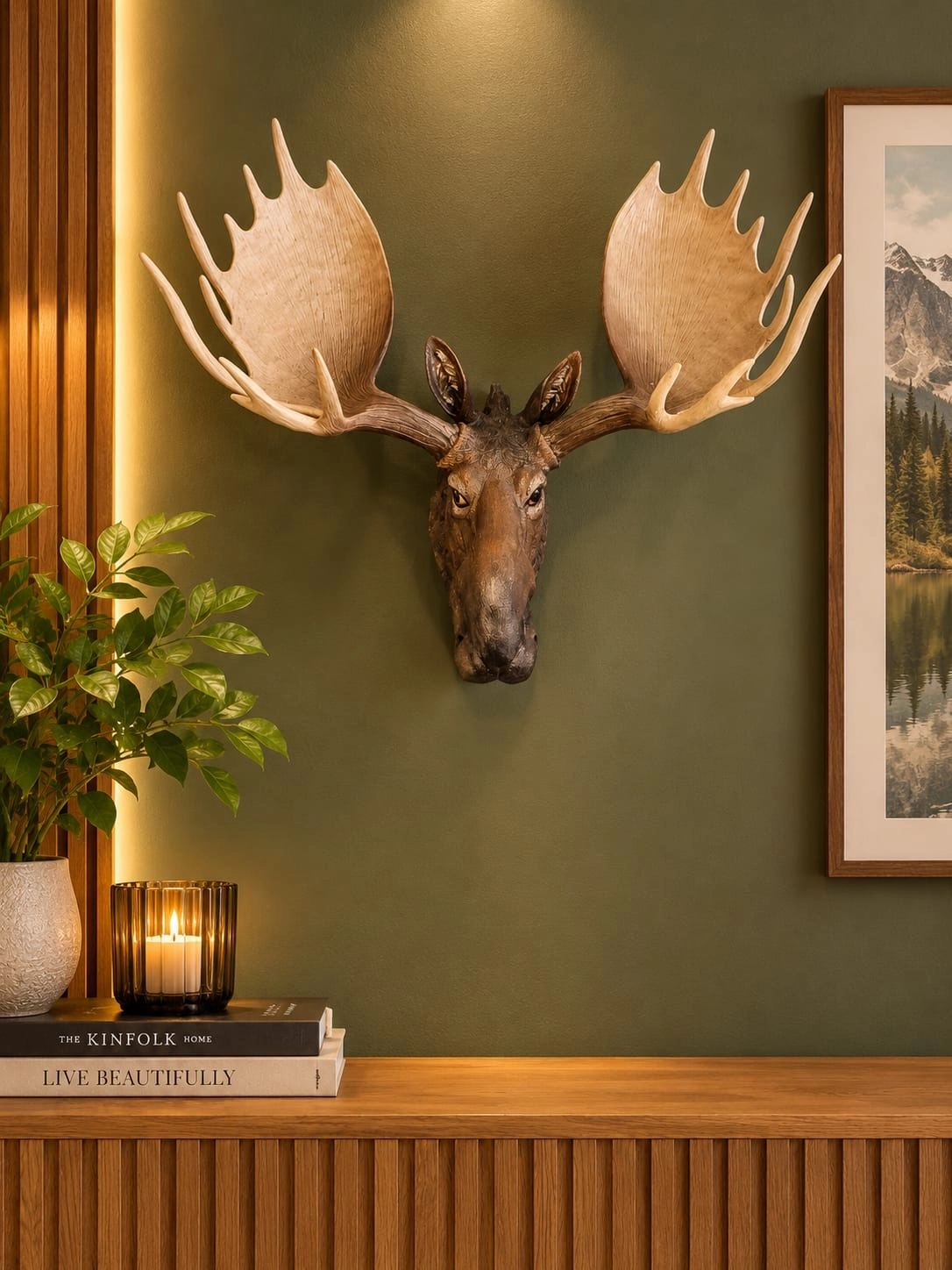 Large Brown Moose Wall Head