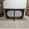 Niko Mid Century Modern 6 Seater Dining Table In Dark Mango Wood