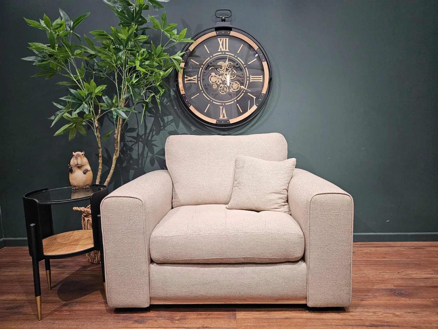 Perth retro modern loveseat in natural