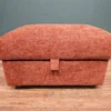 Sofology Halston storage footstool in rust fabric