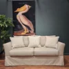 Traditional Modern skirted 2 seater sofa in cream