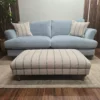 Barker And Stonehouse Esme Large Sofa In Blue And Striped Footstool