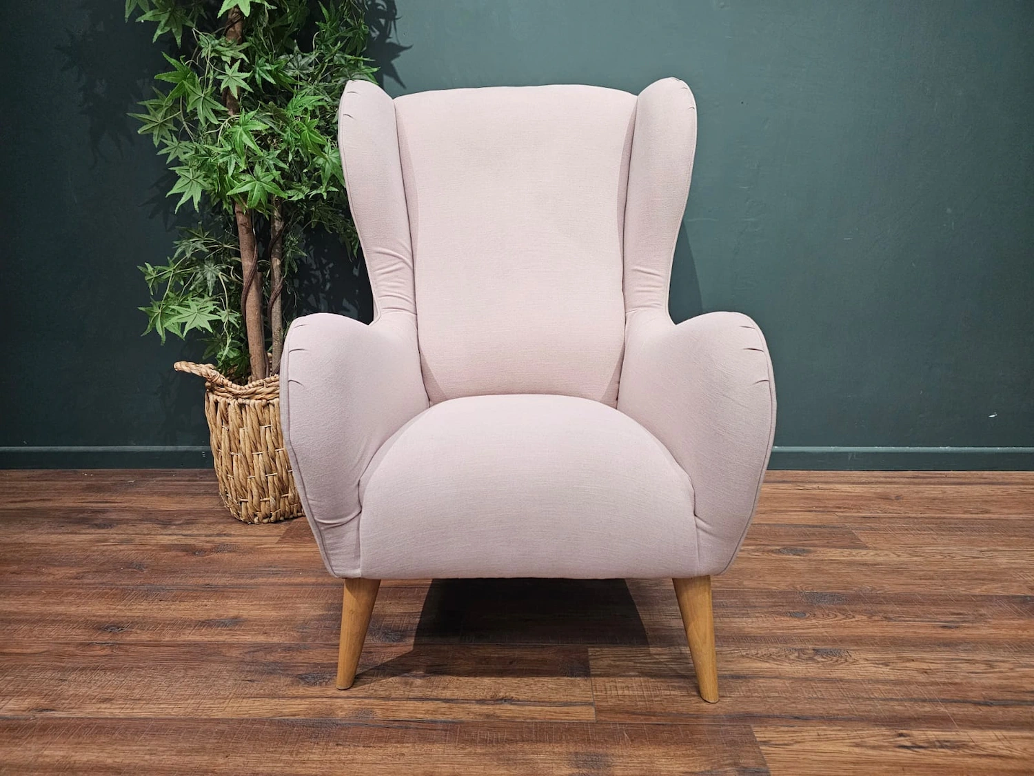 High Wingback Armchair In Pink