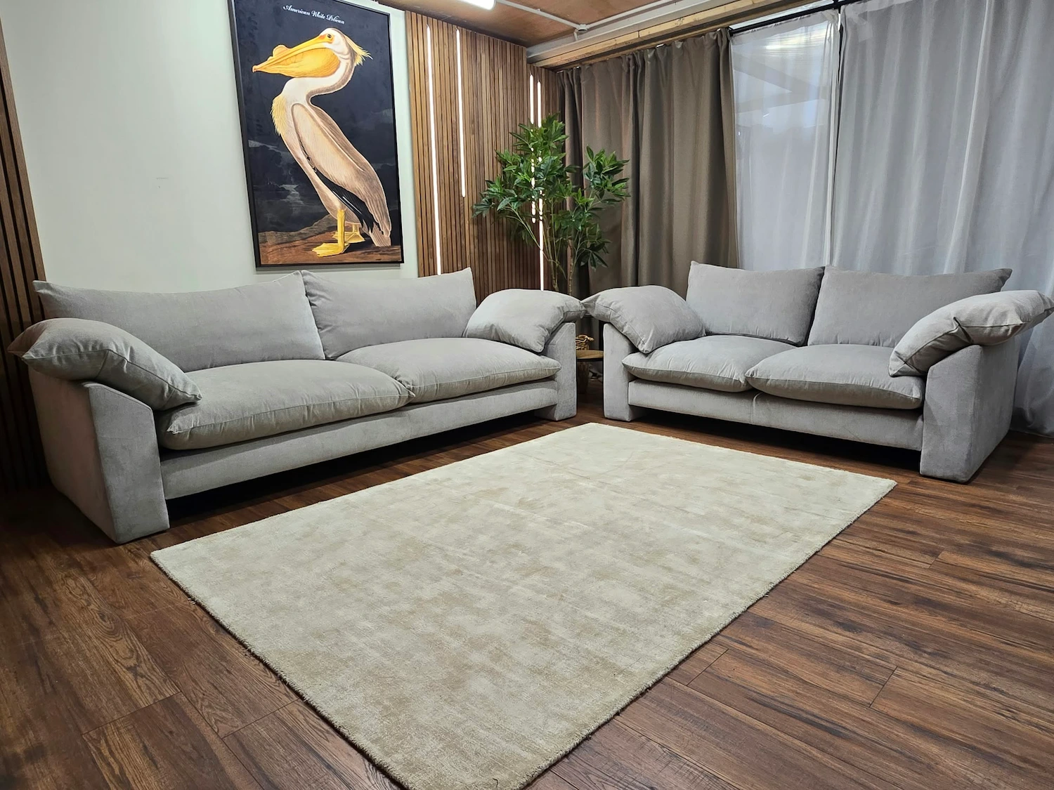 Hoxton 4 seater and 2 seater sofa in dusk grey