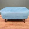 Lisbon Bench Footsool In Blue Velvet